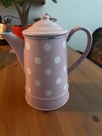 Vintage roze geëmailleerde koffiepot met stippen, Ophalen of Verzenden