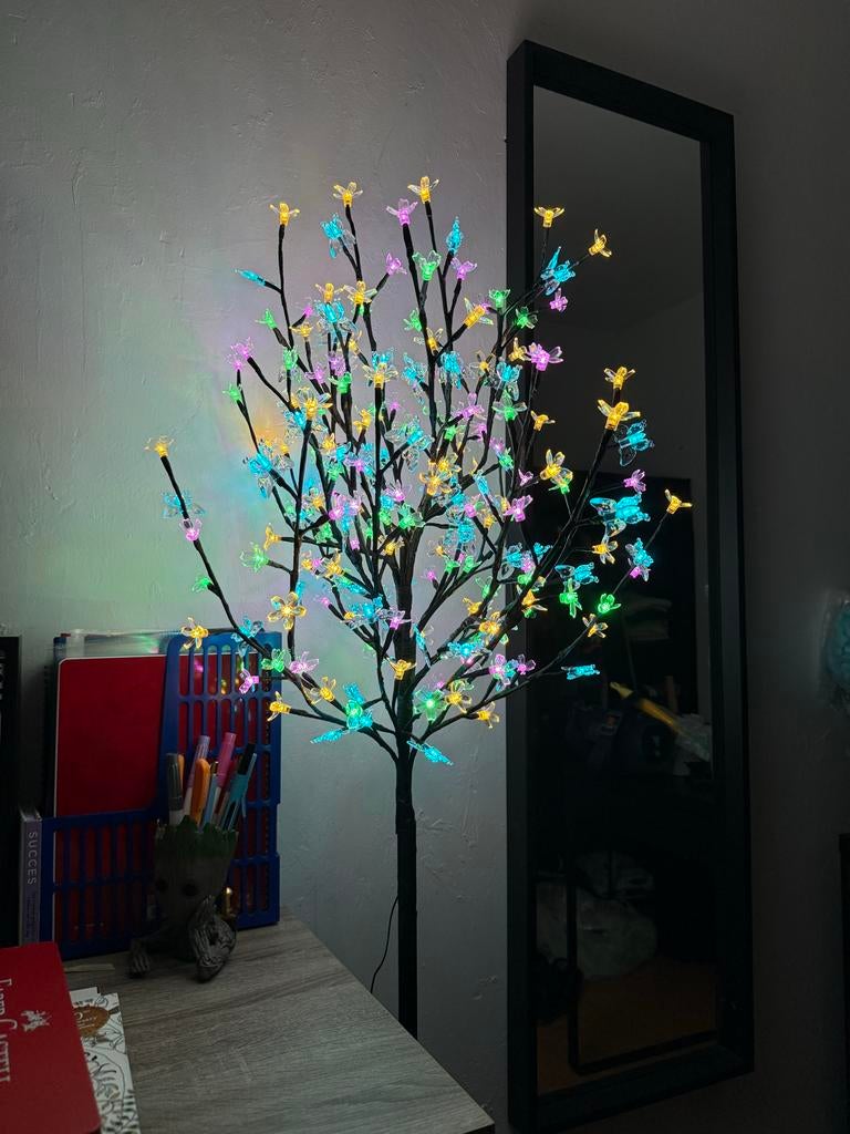 Sfeervolle LED Boom met Kleurrijke Bloemen & Vlinders, Ophalen, Nieuw