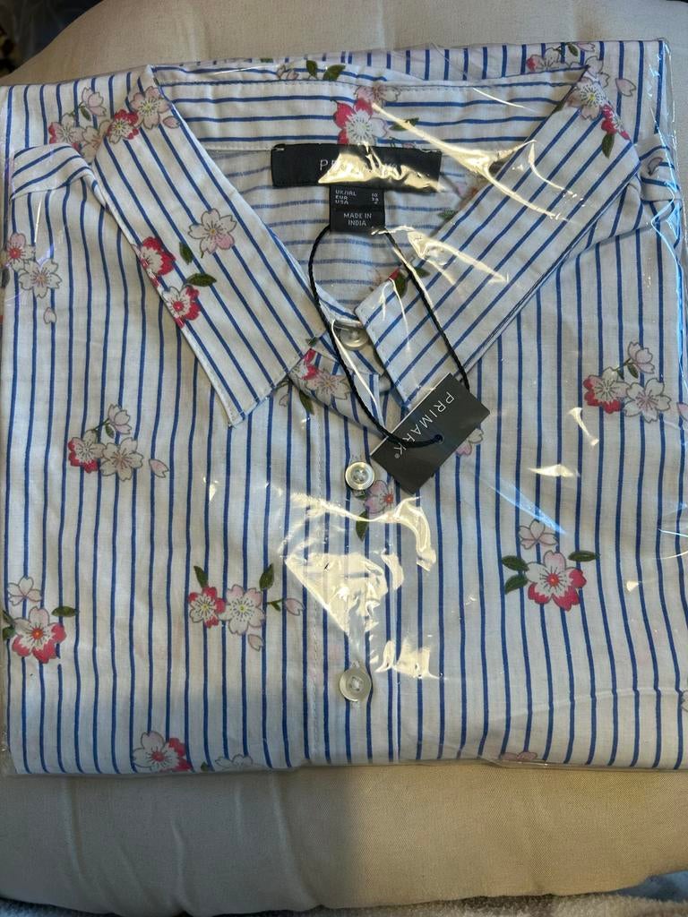 Primark gestreepte blouse met bloemenprint, maat 38/40 (M), Ophalen of Verzenden, Nieuw, Maat 38/40 (M), Wit