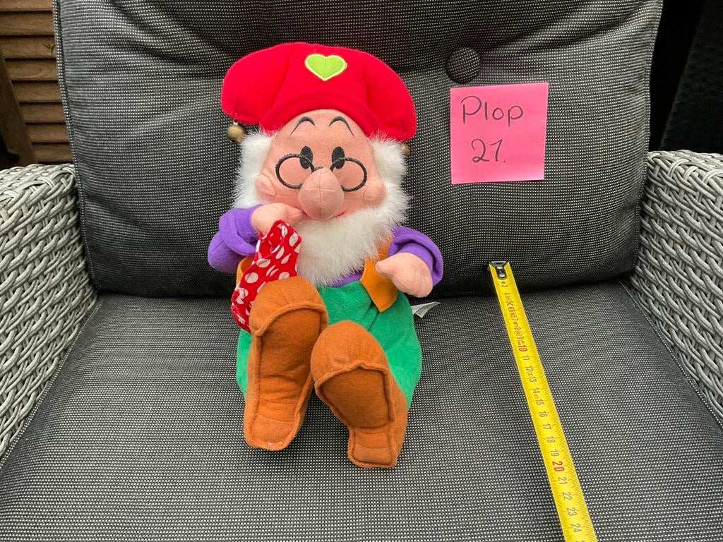 Zgan, niet kapot, bril gerafeld, Kabouter Plop knuffel 25cm, Ophalen, Overige figuren, Zo goed als nieuw, Beeldje of Figuurtje