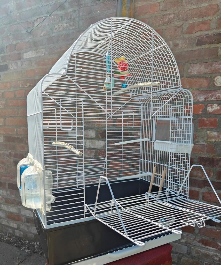 Complete vogelkooi + accessoires ZGAN, Ophalen, Zo goed als nieuw, Metaal, Vogelkooi