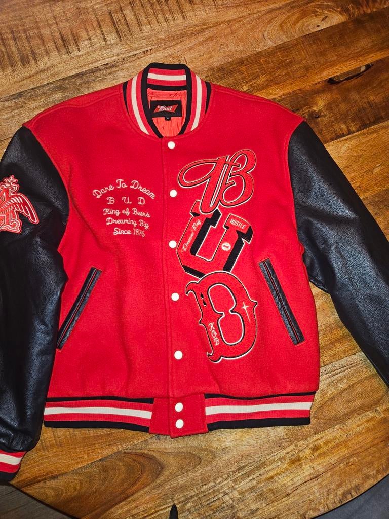 Vintage Budweiser "Dream Big" Varsity Jacket, Maat 48/50 (M), Budweiser, Ophalen of Verzenden, Zo goed als nieuw