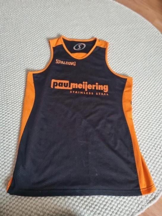 Spalding Basketbalshirt -L  Zwart/Oranje - Dubbelzijdig, M, Ophalen of Verzenden, Kleding, Spalding