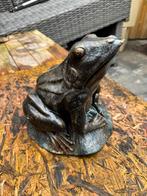 Grote gietijzeren kikker , tuinbeeld 30 cm, Tuin en Terras, Ophalen of Verzenden, Zo goed als nieuw