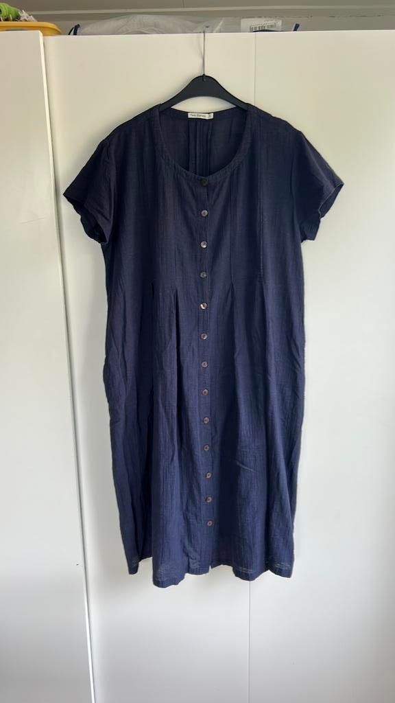 Two Danes XL blauwe zomerjurk katoen, Verzenden, Gedragen, Blauw, Jurk