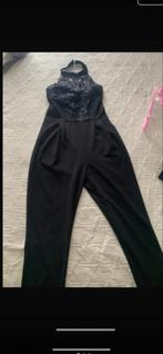 Zwarte jumpsuit maat 36 met kanten details, Ophalen of Verzenden, Zo goed als nieuw, Maat 36 (S), Zwart