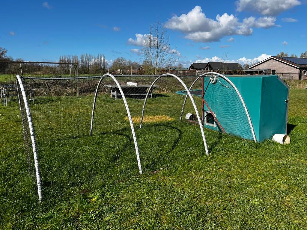 Kippenren verrijdbaar 2,5 x 5 meter groot, Dieren en Toebehoren, Pluimvee | Toebehoren, Gebruikt, Kippenhok of Kippenren, Ophalen