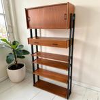 Vintage modulair Wandsysteem Simpla Lux | wandkast | teak, Huis en Inrichting, Ophalen, Met deur(en), Simpla lux, Minder dan 150 cm