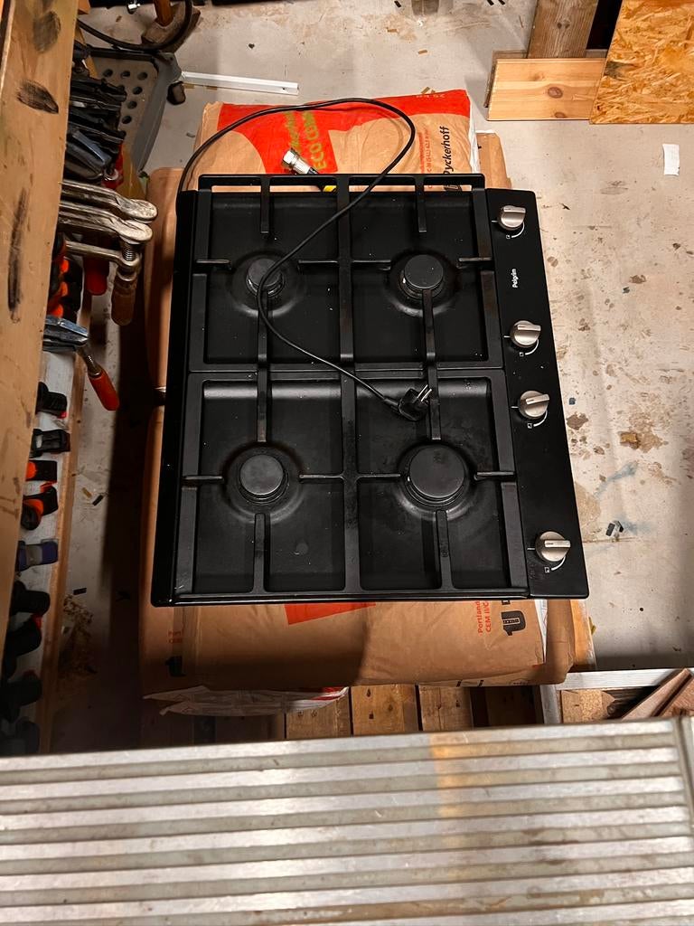 Pelgrim gasfornuis opbouw, Witgoed en Apparatuur, Kookplaten, Ophalen, 4 kookzones, Zo goed als nieuw, Gas