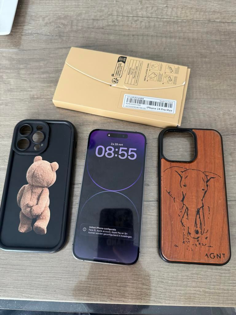 iPhone 14 Pro Max 128GB Paars - Beschadigd, Ophalen of Verzenden, Zo goed als nieuw, IPhone 14 Pro Max