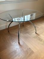 Vintage Ikea , ronde glazen tafel, Ophalen, Minder dan 55 cm, Rond, 60 cm of meer