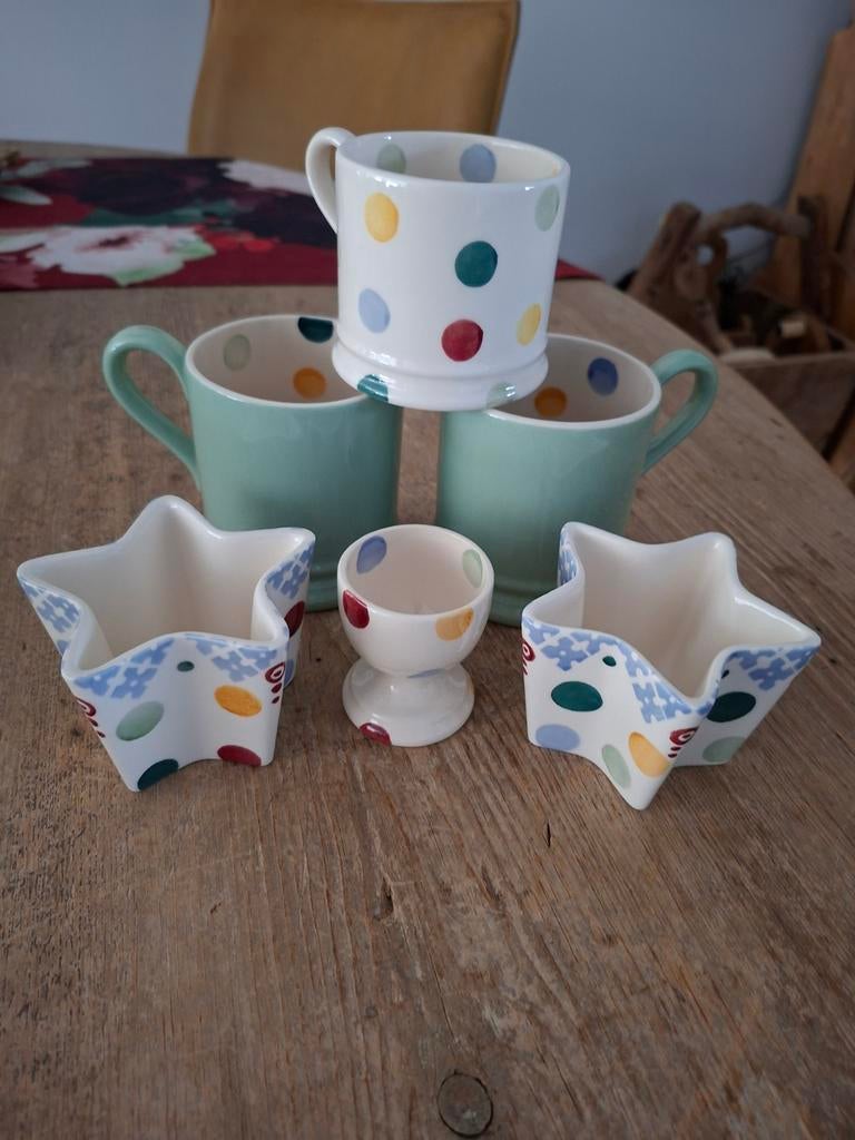 Mooie polka dot set van Emma Bridgewater, Nieuw, Ophalen of Verzenden, Overige stijlen, Kop(pen) en/of Schotel(s)