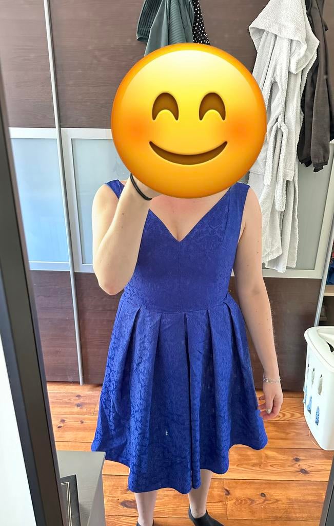 Elegant blauw jurkje, maat M, Maat 38/40 (M), Zo goed als nieuw, Boven de knie, Verzenden
