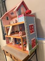 Mooi poppenhuis met meubels en poppetjes, Ophalen of Verzenden, Gebruikt, Poppenhuis