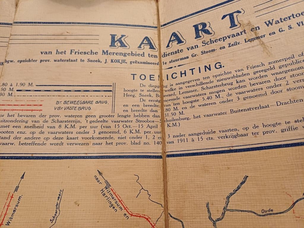 Waterkaart van Friesland, Ophalen, Voor 1920, Tijdschrift
