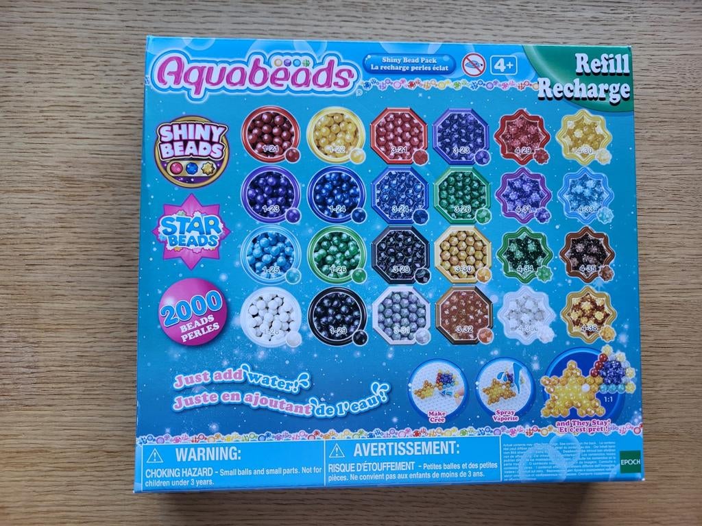 Aquabeads Shiny Bead Pack Navulling - 2000 Kralen, Ophalen of Verzenden, Nieuw, Bouwen