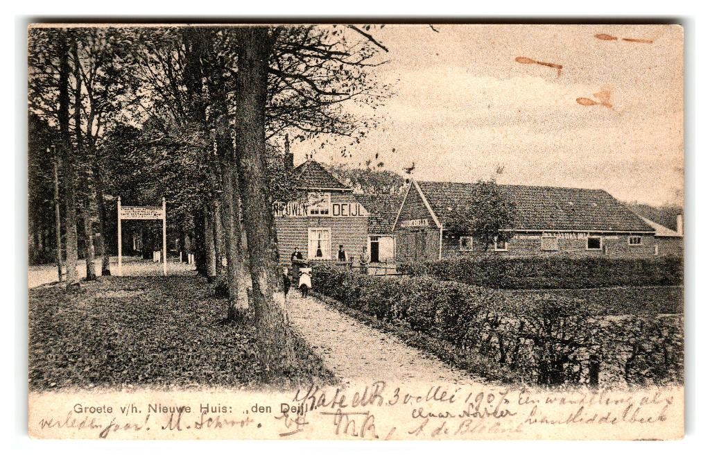 Wassenaar, Groete v/h. Nieuwe Huis "den Deijl", Verzenden, Voor 1920, Gelopen, Zuid-Holland