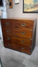 mahonie leger ladenkast WWII MILITARY CAMPAIGN CHEST ORBITA, Ophalen, 50 tot 100 cm, Zo goed als nieuw, Minder dan 100 cm