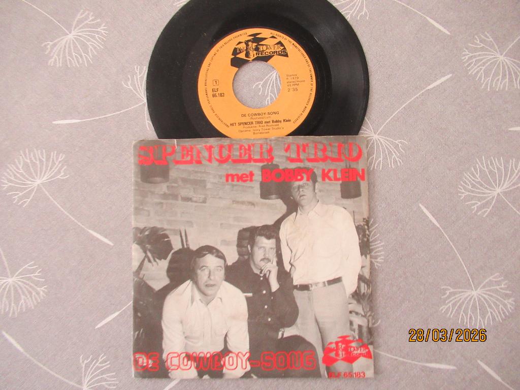 Het Spencer Trio     De Cowboy Song, 7 inch, Single, Ophalen of Verzenden, Zo goed als nieuw