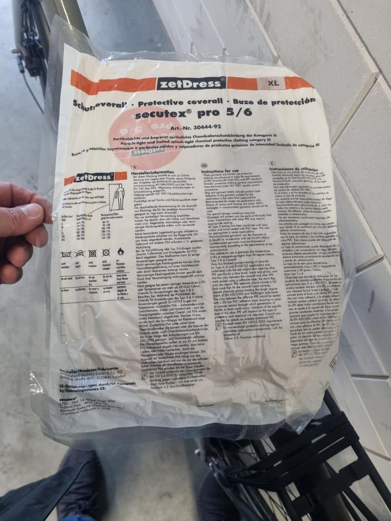 Wegwerp overall XL - Beschermende overall secutex pro 5/6, Ophalen, Nieuw