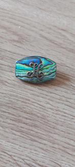 Letterbroche H Sterling silver & paua abalone, Gebruikt, Verzenden, Met parel, Zilver