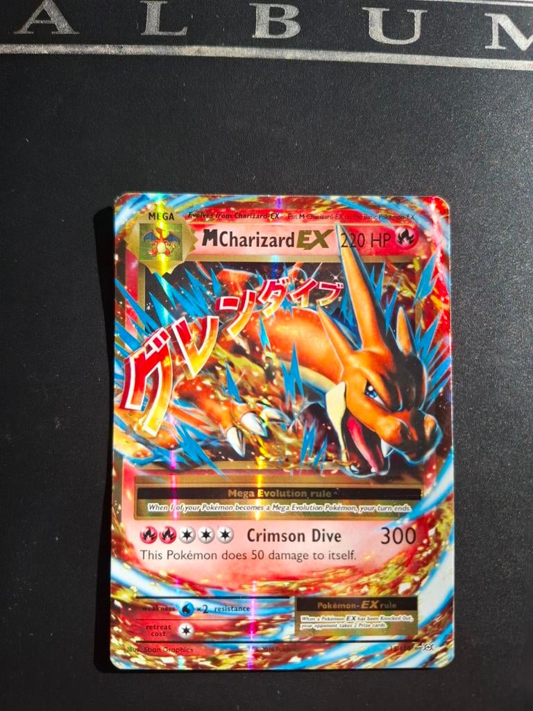 M Charizard EX Holo Full Art Pokémon kaart, Ophalen of Verzenden, Gebruikt