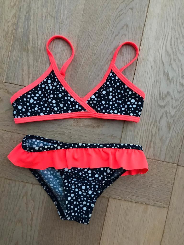 Leuke kleurige bikini roze blauw wit mt 98/104 - zgan, Kinderen en Baby's, Kinderkleding | Maat 98, Zo goed als nieuw, Meisje