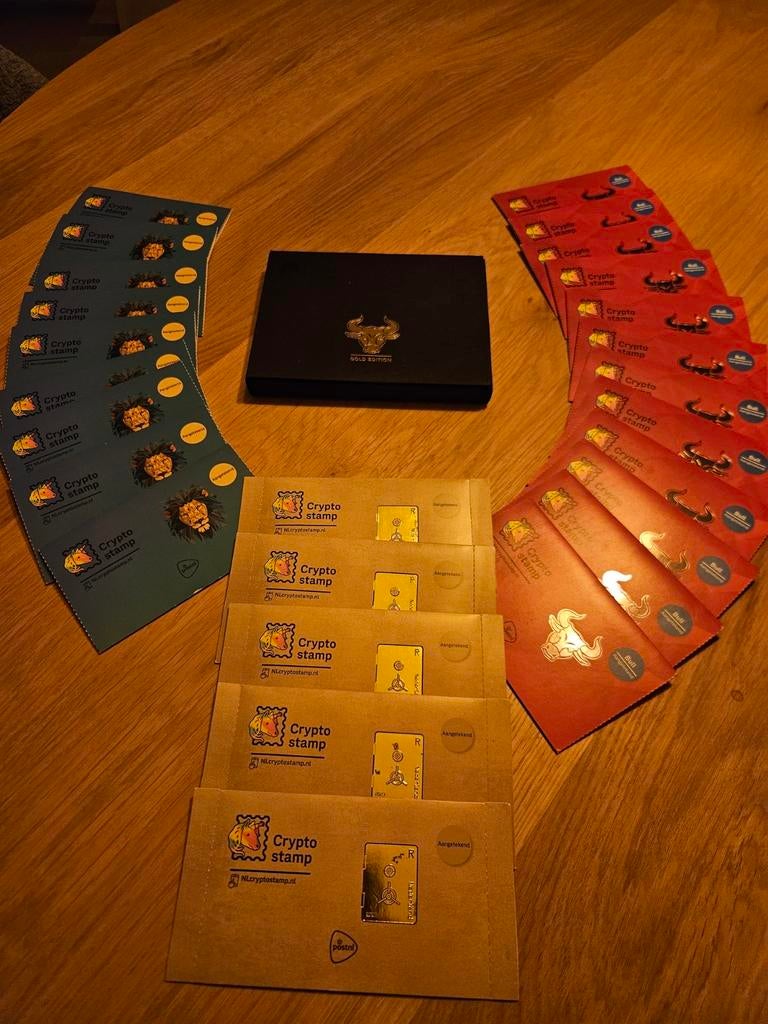 Cryptostamp compleetset bull en meer, Postzegels en Munten, Ophalen