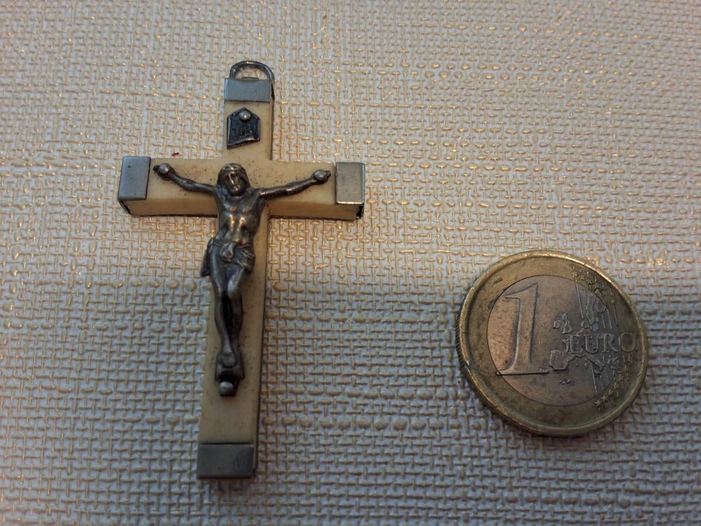 Vintage Kruisje met Corpus - Religieus Hanger, Antiek en Kunst, Ophalen of Verzenden