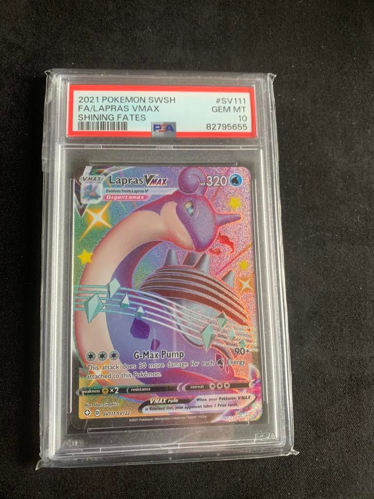 Lapras vmax sv111 psa 10, Ophalen of Verzenden, Zo goed als nieuw