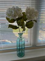 Blauwe glazen vaas, Blauw, Ophalen of Verzenden, Minder dan 50 cm, Glas