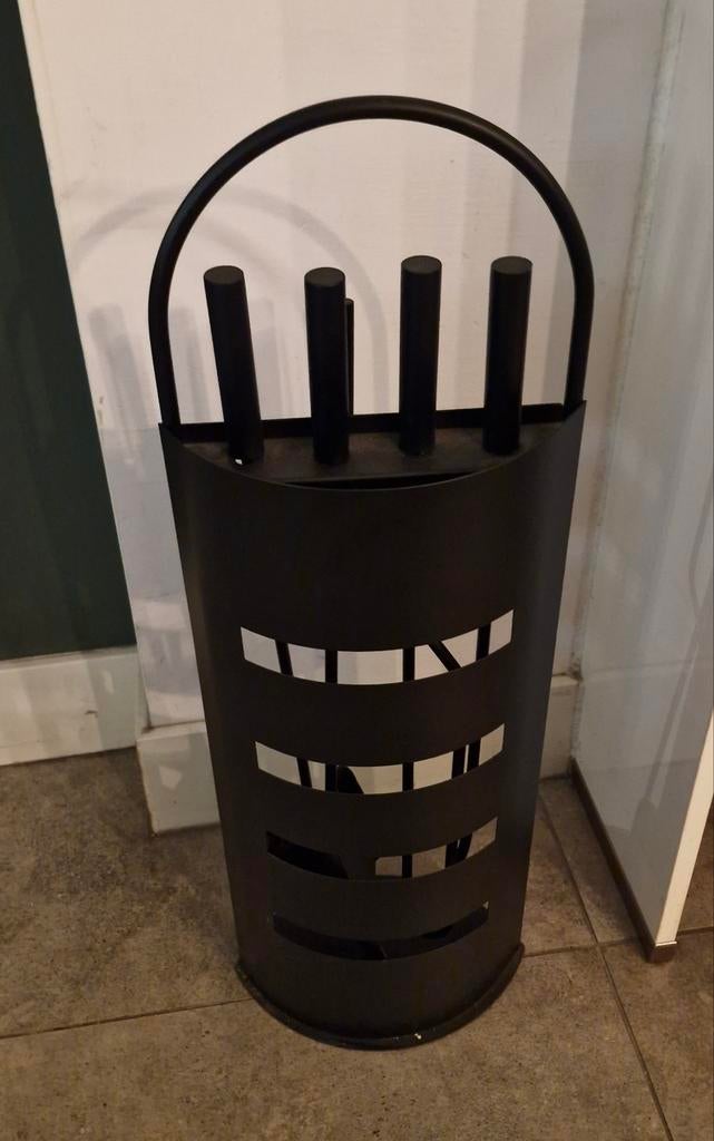 Openhaard set (Zwart van kleur), Ophalen of Verzenden, Zo goed als nieuw, Vrijstaande haard, Houthaard