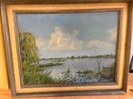 Antiek schilderij Giethoorn beulaker Wanneperveen, Antiek en Kunst, Ophalen of Verzenden