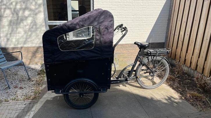 Troy Elektrische Bakfiets Zwart - 481 Watt, Fietsen en Brommers, Fietsen | Bakfietsen, Gebruikt, Overige merken, 2 kinderen, Elektrisch