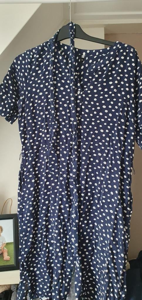 Hema jumpsuit met stippen - Maat M, Maat 38/40 (M), Blauw, Ophalen of Verzenden, Gedragen