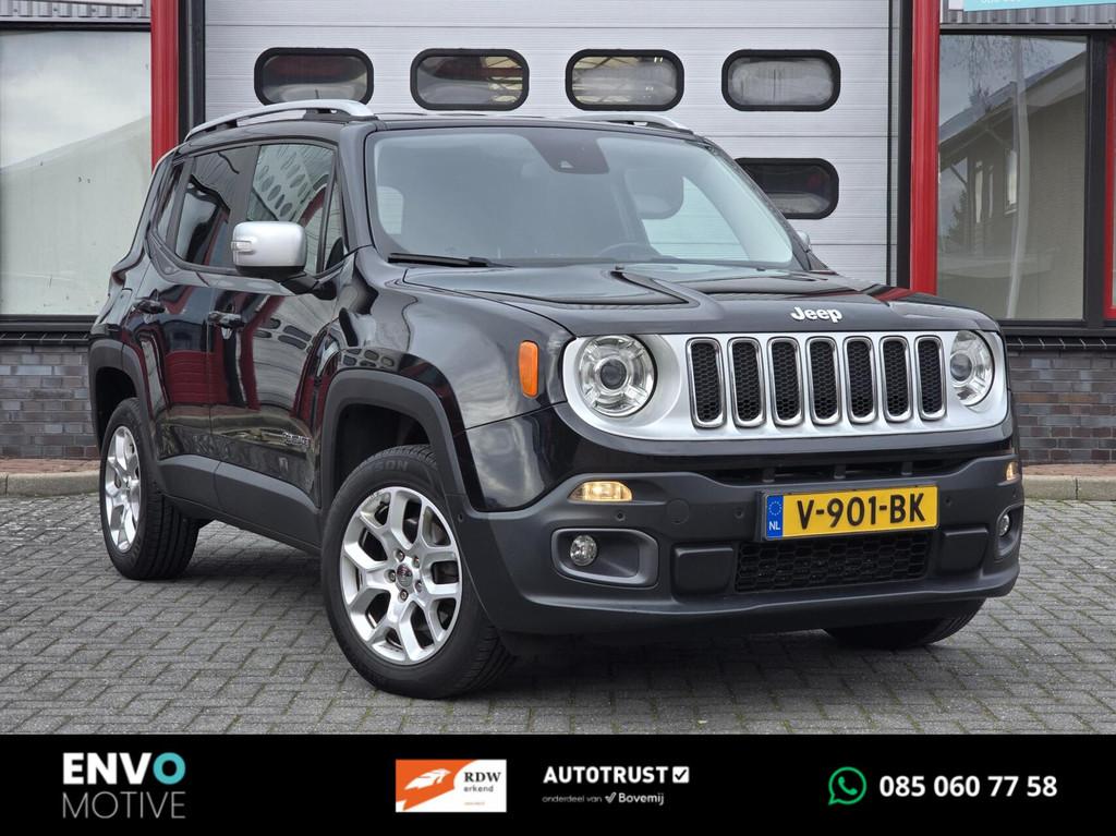 Jeep Renegade 2.0 MultiJet Limited ACC/4WD/Navi/Leer/Xenon, Auto's, Bestelauto's, 4 cilinders, Navigatiesysteem, 1505 kg, Zwart