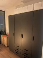 Leen Bakker Sprint Kledingkast 4-deurs - Antraciet, Huis en Inrichting, Ophalen, Zo goed als nieuw, Met lade(s), 150 tot 200 cm