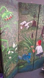 GRATIS OPHALEN - 2 beschilderde kamerschermen, Huis en Inrichting, Woonaccessoires | Kamerschermen, Ophalen, Gebruikt