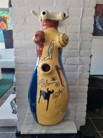 Grote Buxo vaas, 75cm hoog, kleurrijk en uniek design, Antiek en Kunst, Ophalen