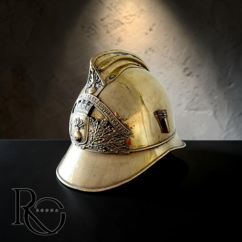 Antieke Franse Brandweerhelm ca. 1890–1910  Sapeurs Pompiers, Ophalen of Verzenden, Overige soorten, Overige gebieden, Helm of Baret