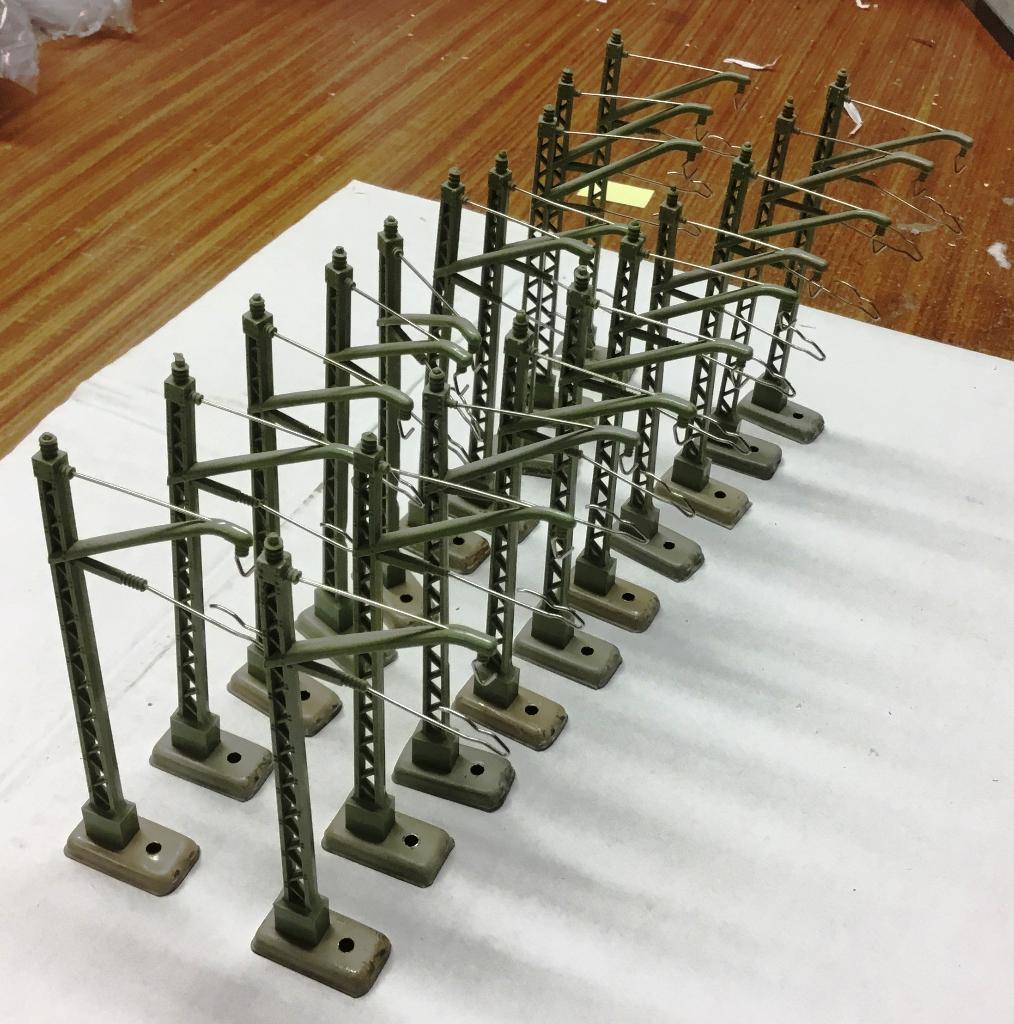 Märklin H0 20x # 7009 BOVENLEIDING - MASTEN oud model - 5, Gebruikt, Gelijkstroom of Wisselstroom, Rails, Ophalen of Verzenden