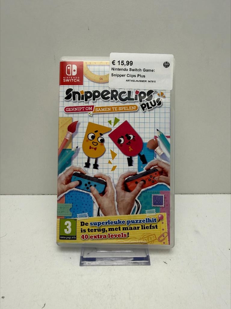 Nintendo Switch Game: Snipper Clips Plus, 1 speler, Ophalen of Verzenden, Zo goed als nieuw, Vanaf 3 jaar