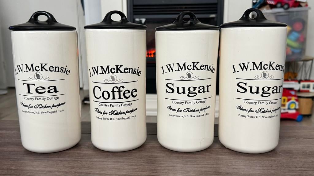 J.W. McKensie voorraadpotten set van 4, Huis en Inrichting, Keuken | Keukenbenodigdheden, Ophalen of Verzenden, Gebruikt