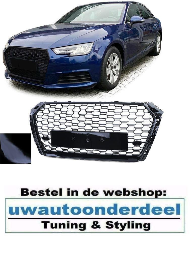 Sport Grill Embleem Glans Zwart Honingraat Voor Audi A4 B9, Verzenden