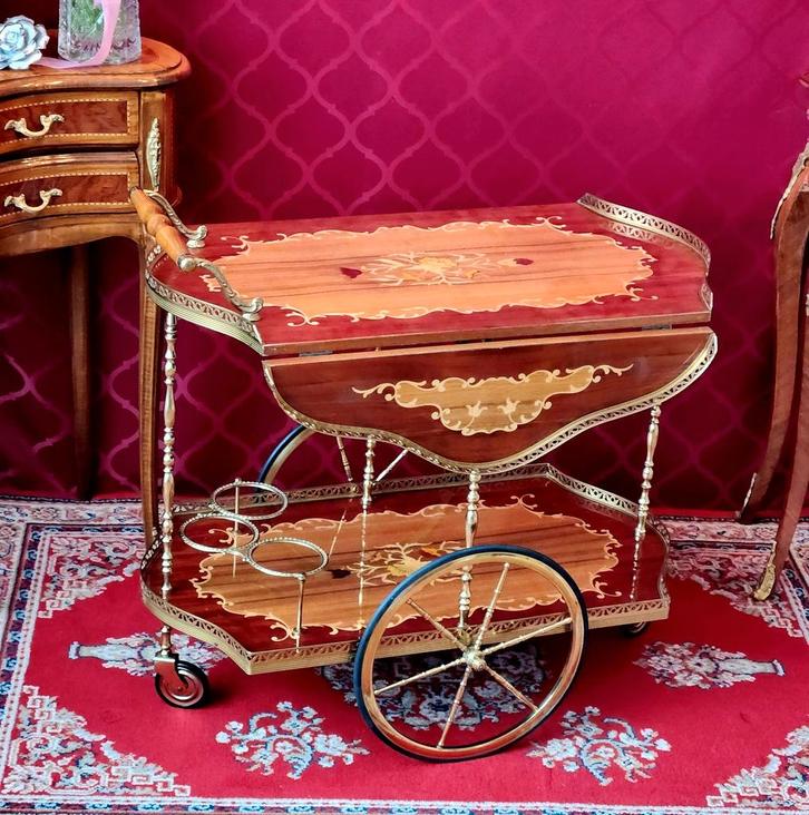 Serveerwagen Trolley messing, Antiek en Kunst, Antiek | Woonaccessoires, Ophalen