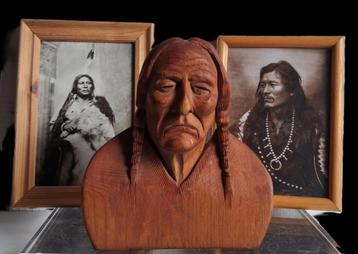 Indianen snijwerk Native American Artist Smeeton  beschikbaar voor biedingen