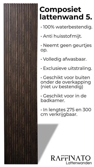 Akoestische wandpanelen 100% waterbestendig tot 300 cm lang beschikbaar voor biedingen