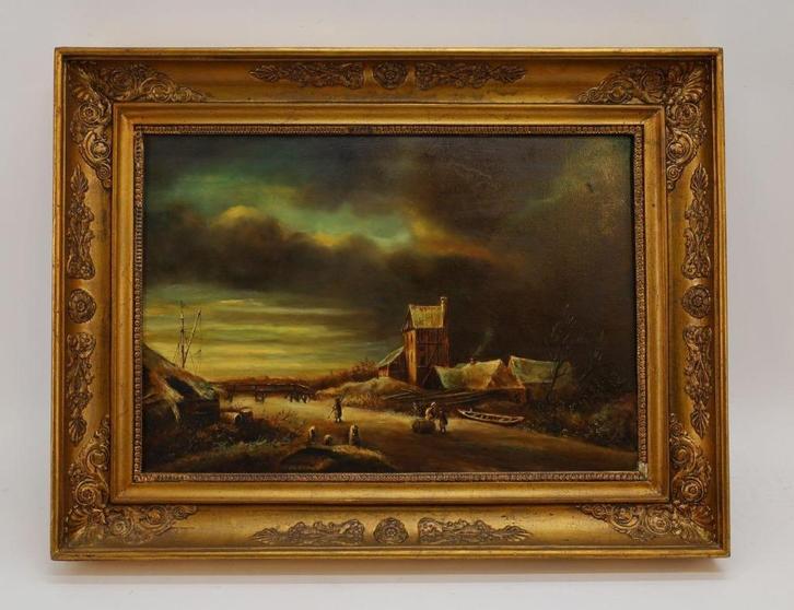 Antiek schilderij op doek - Gesigneerd, Antiek en Kunst, Kunst | Schilderijen | Klassiek, Ophalen