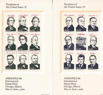 PRESIDENTS  OF  THE UNITED STATES    AMERIPEX  86  beschikbaar voor biedingen