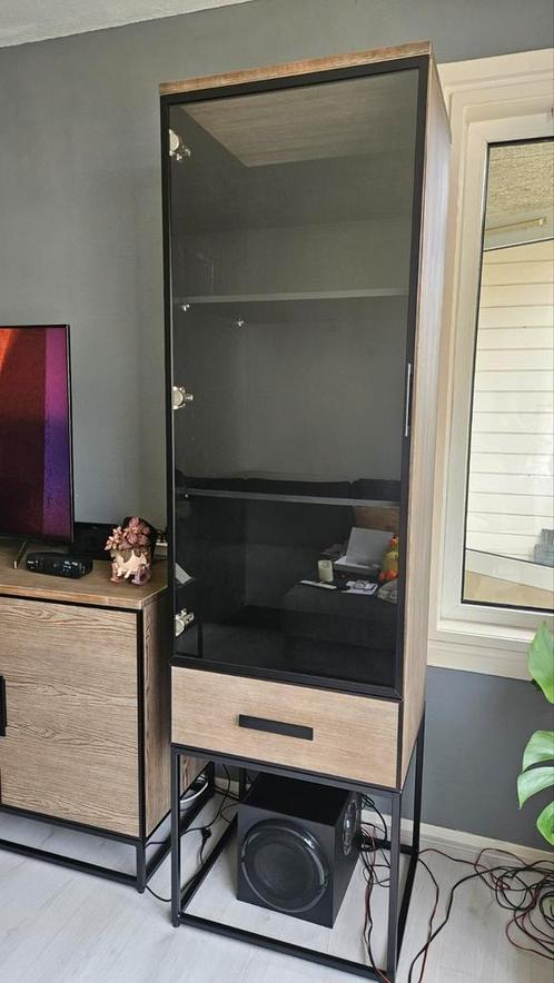 Vitrinekast Edison. MOET ZSM WEG!, Huis en Inrichting, Kasten | Vitrinekasten, Zo goed als nieuw, 200 cm of meer, 50 tot 100 cm